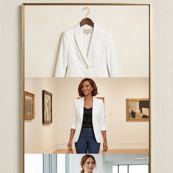 Jackets & Blazers - Banana Republic White One Button Tailored Blazer Jacket Size 6